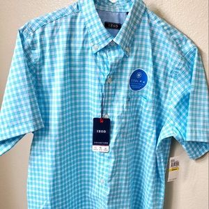 IZOD blue golf shirt in size medium.